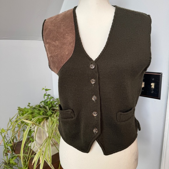Vintage Country Shop Tricots St. Raphael Wool Knit Vest Small Hunting Grandpa - Picture 1 of 6